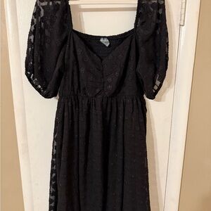 Arula Black Puff Sleeve Dress